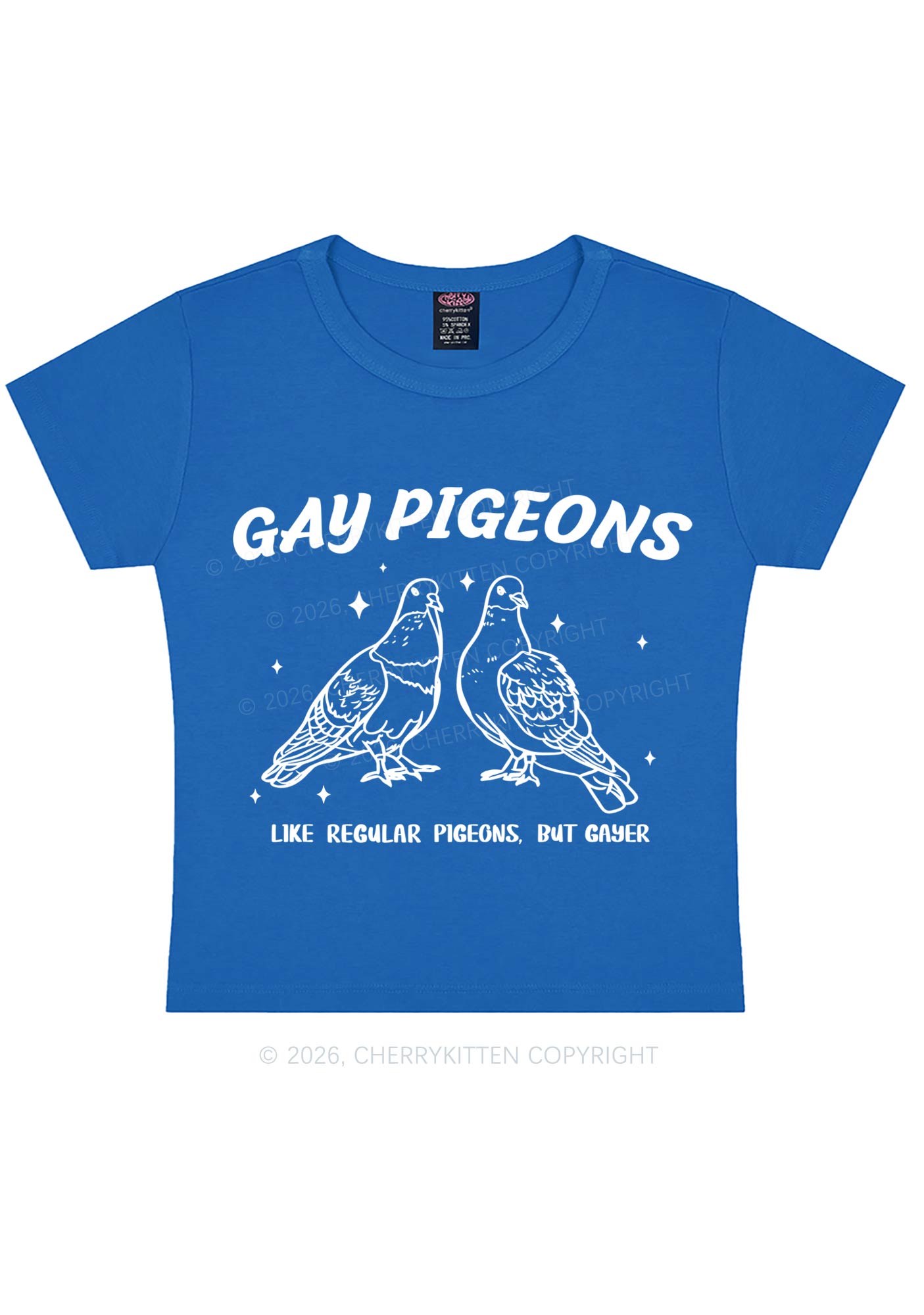 Gay Pigeons Pride Y2K Baby Tee Cherrykitten