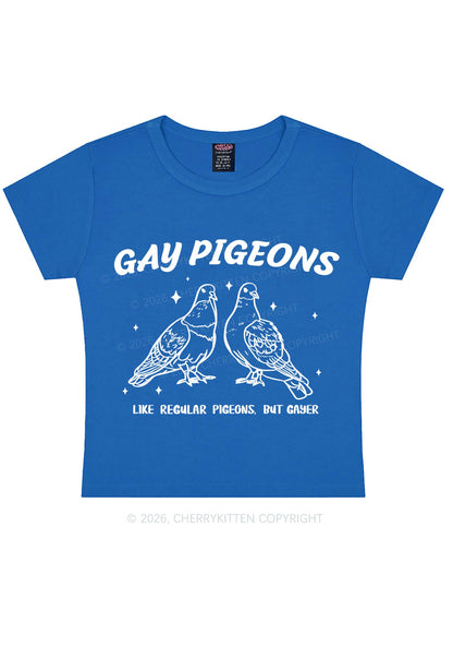 Gay Pigeons Pride Y2K Baby Tee Cherrykitten