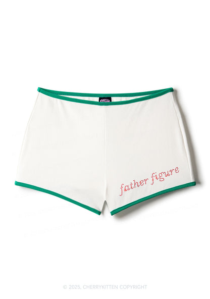 Rhinestone Red Father Figure Y2K Booty Shorts Cherrykitten