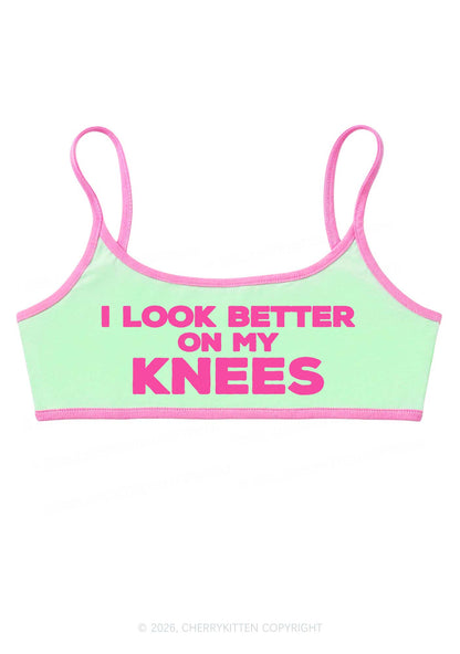 I Look Better On My Knees Y2K Super Crop Cami Cherrykitten