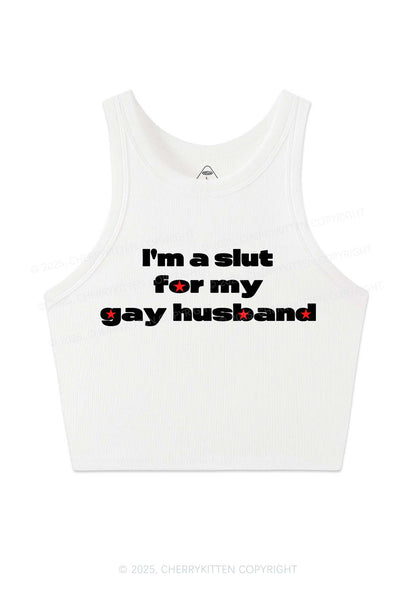 Slxt For Gay Husband Pride Y2K Crop Tank Top Cherrykitten