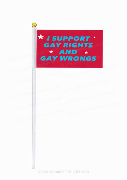 I Support Gay Rights Pride Y2K Hand Flags Cherrykitten