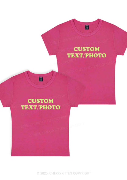 Custom Text Y2K Valentine's Day Baby Tee Cherrykitten