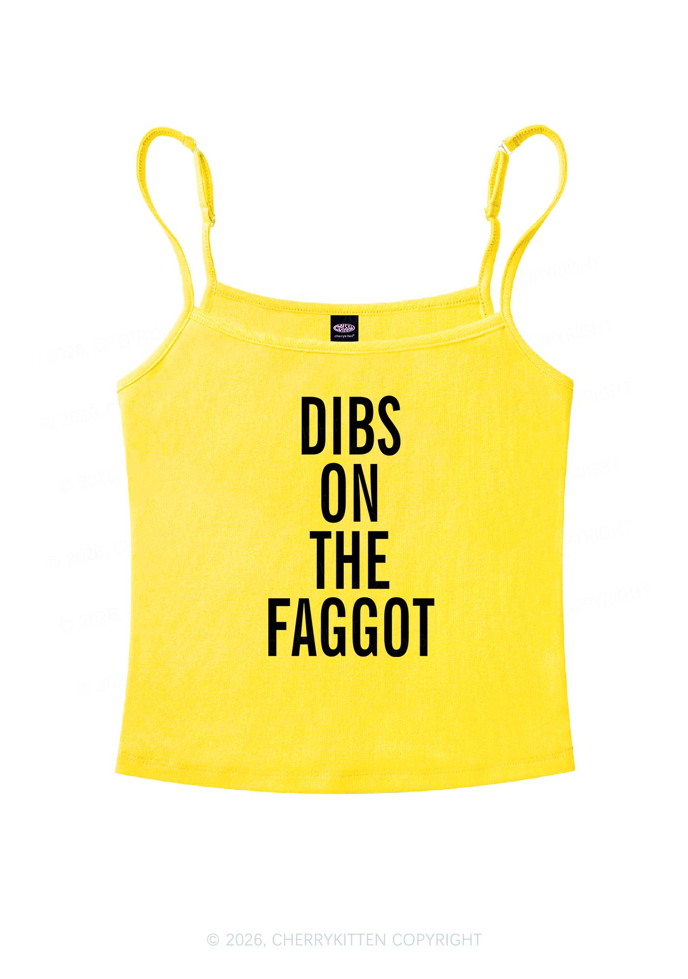 Dibs On The Faggot Pride Y2K Spaghetti Strap Cami Cherrykitten