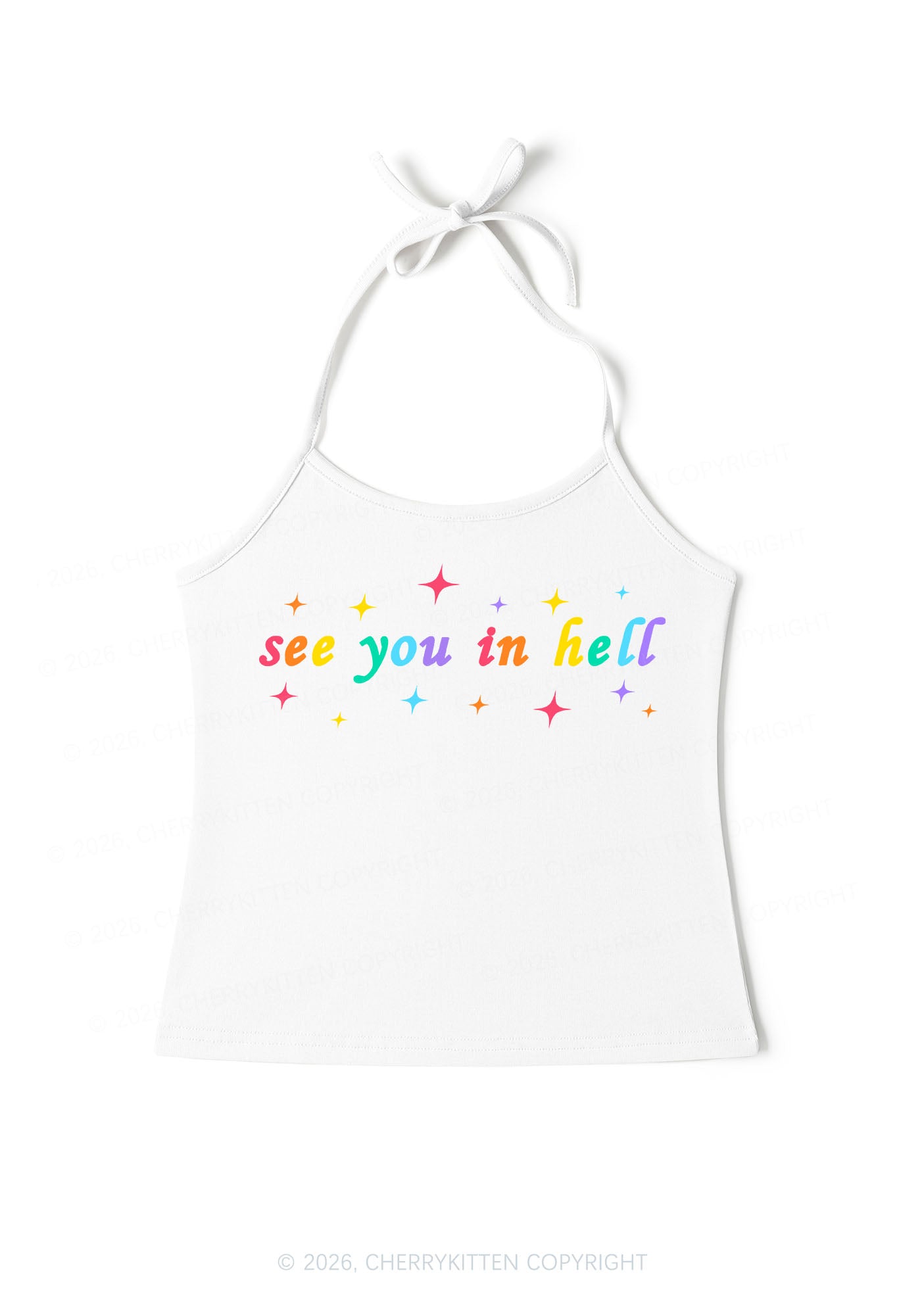 See You In Hell Pride Y2K Halter Neck Cami Cherrykitten