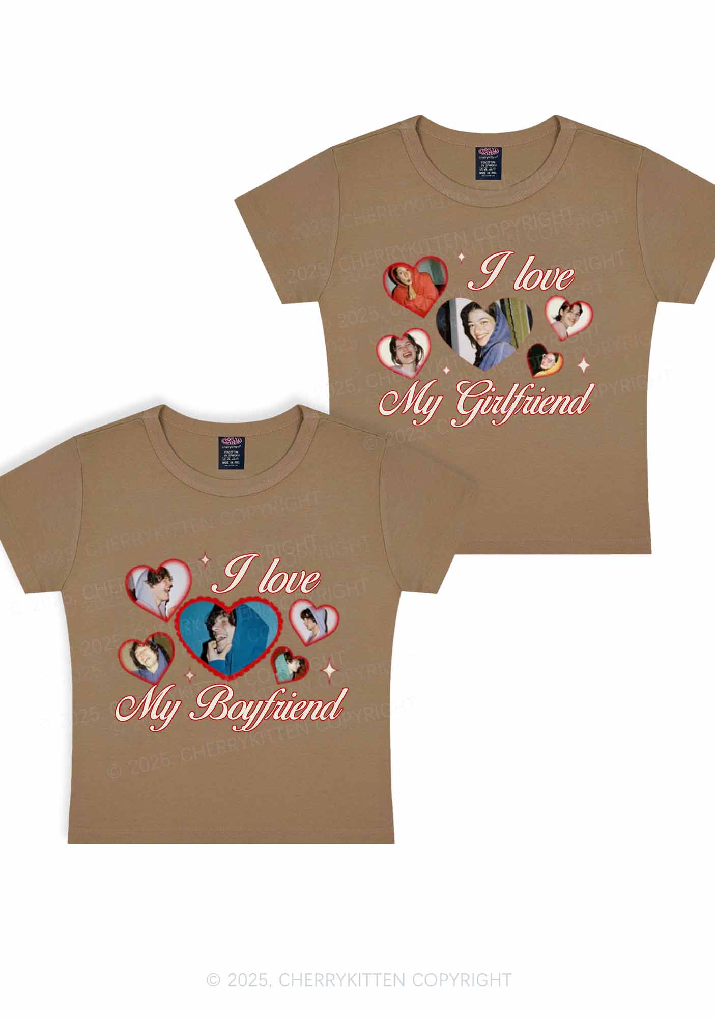 Custom Boyfriend Girlfriend Photos Y2K Valentine's Day Baby Tee Cherrykitten