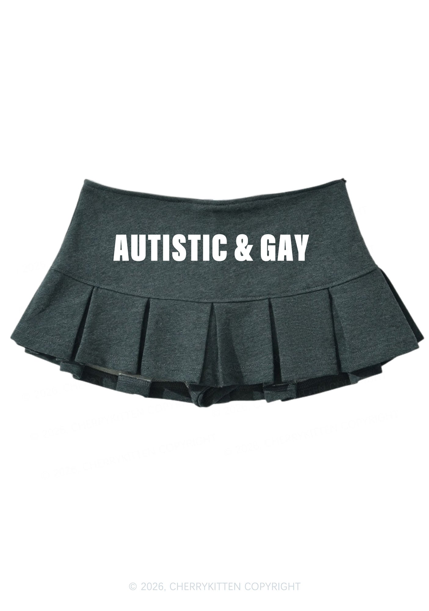 Autistic Gay Pride Y2K Mini Pleated Skirts Cherrykitten