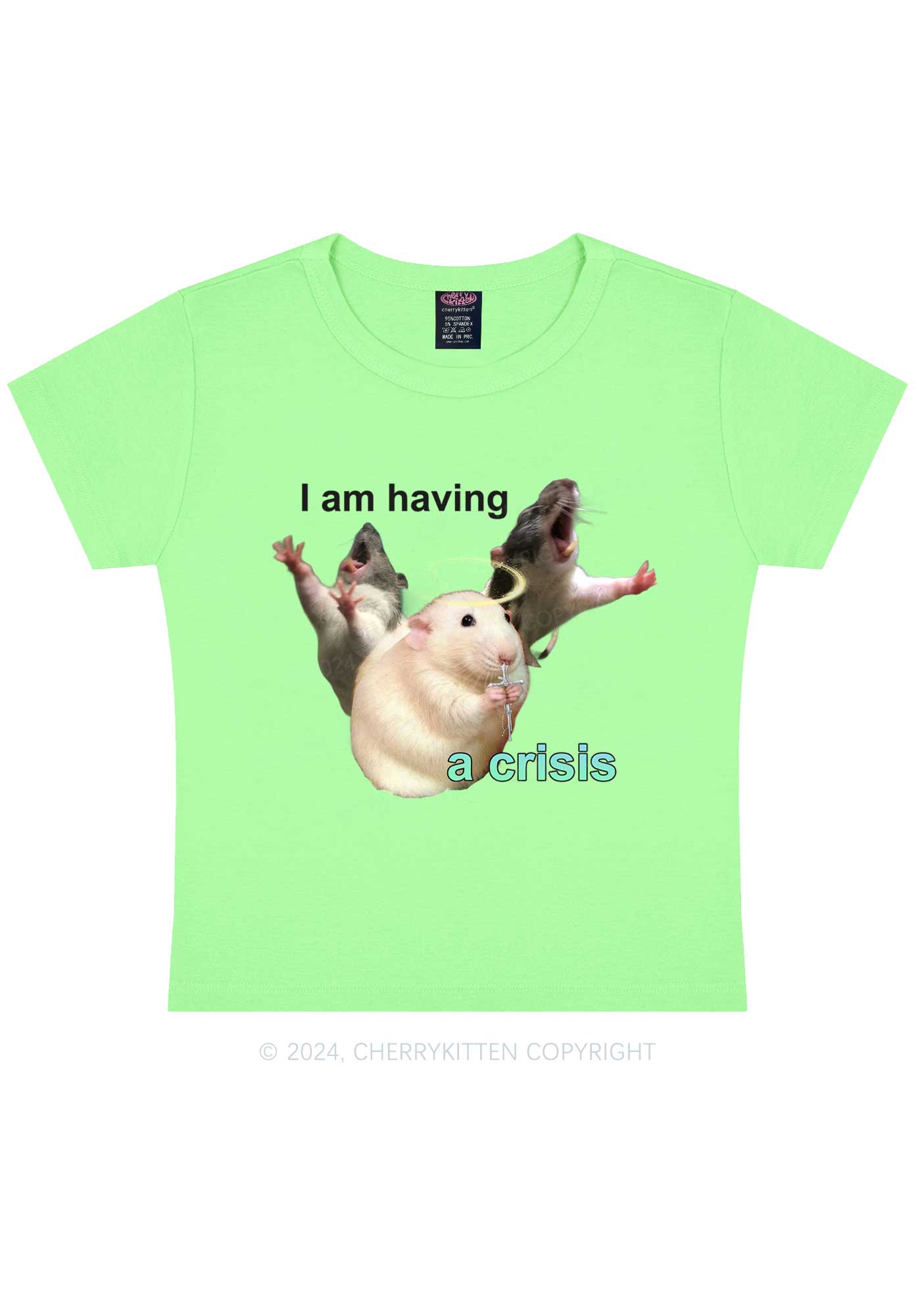 I Am Having Crisis Y2K Baby Tee Cherrykitten