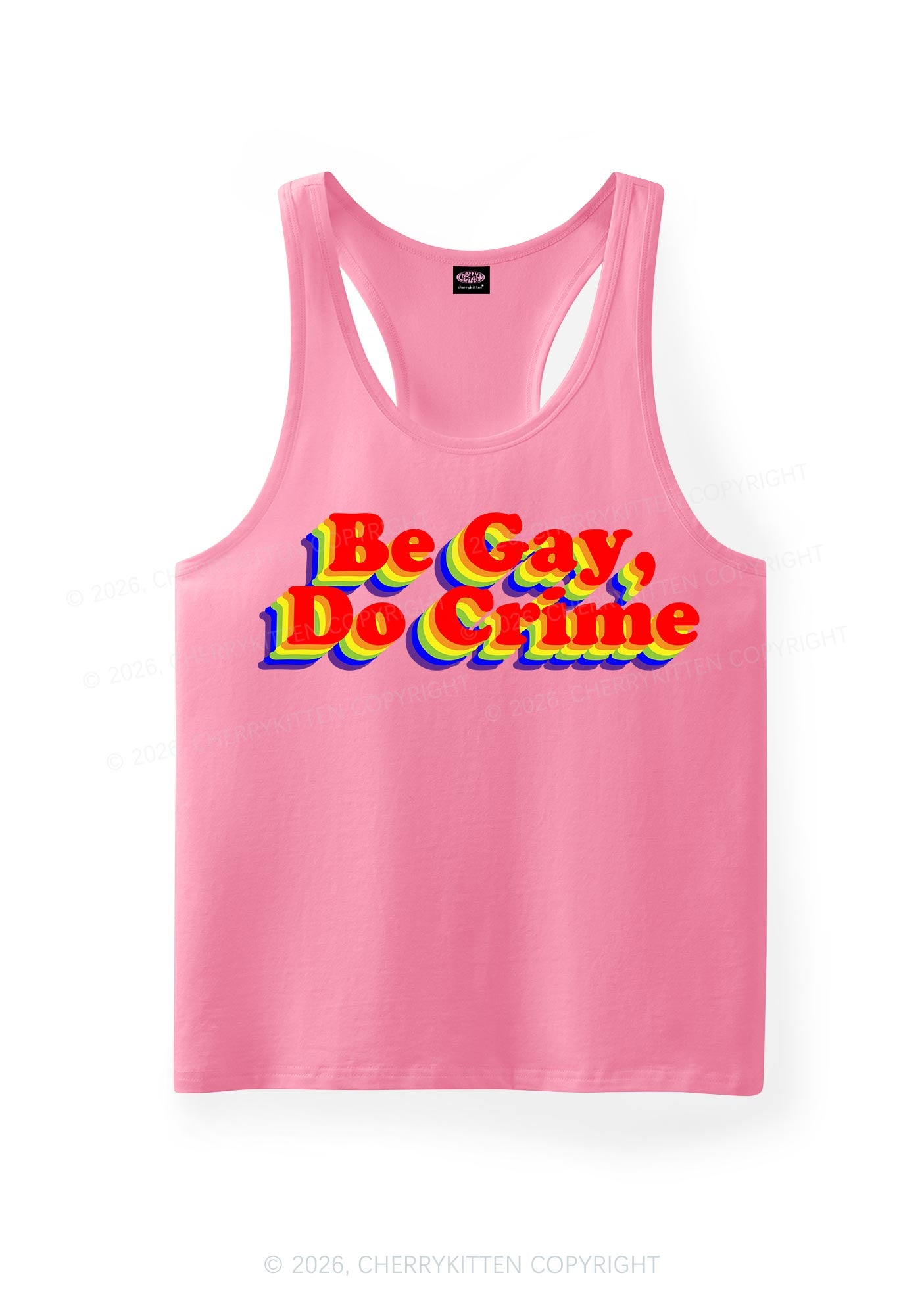 Be Gay Do Crime Pride Y2K Men Racerback Tank Top Cherrykitten