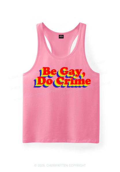 Be Gay Do Crime Pride Y2K Men Racerback Tank Top Cherrykitten