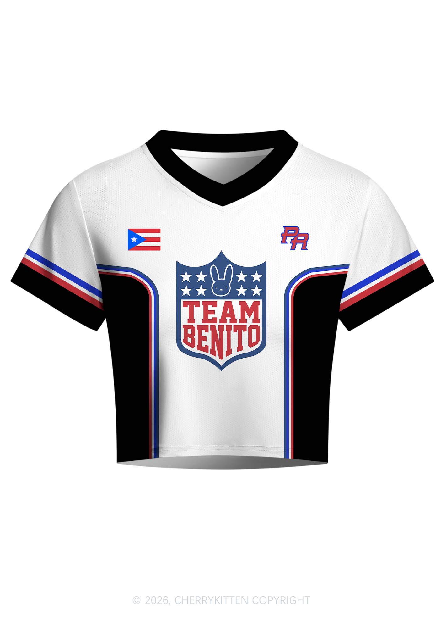 Team Bunny Y2K Crop Football Jersey Shirts Cherrykitten
