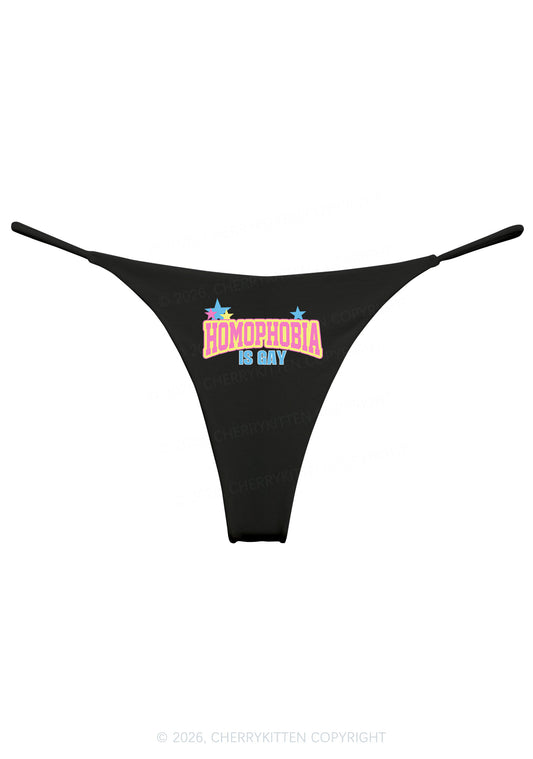 Homophobia Is Gay Pride Y2K Bikini String Thong Cherrykitten