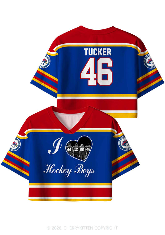 I Love Four Hockey Boys JT Y2K Crop Sport Jersey Shirts Cherrykitten
