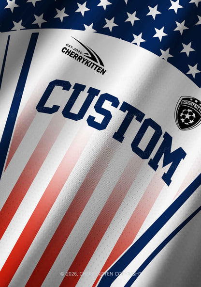 Custom American Flag Y2K Football Jersey Shirts Cherrykitten