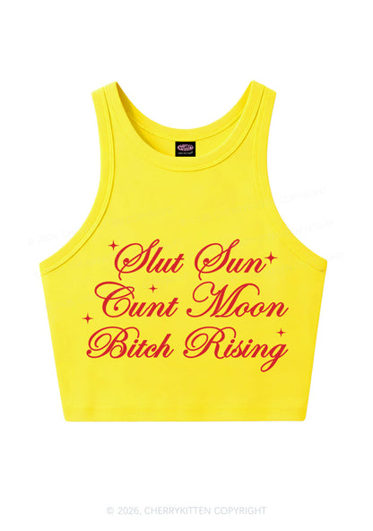 Slxt Sun Cxxt Moon Bxtch Rising Y2K Crop Tank Top Cherrykitten