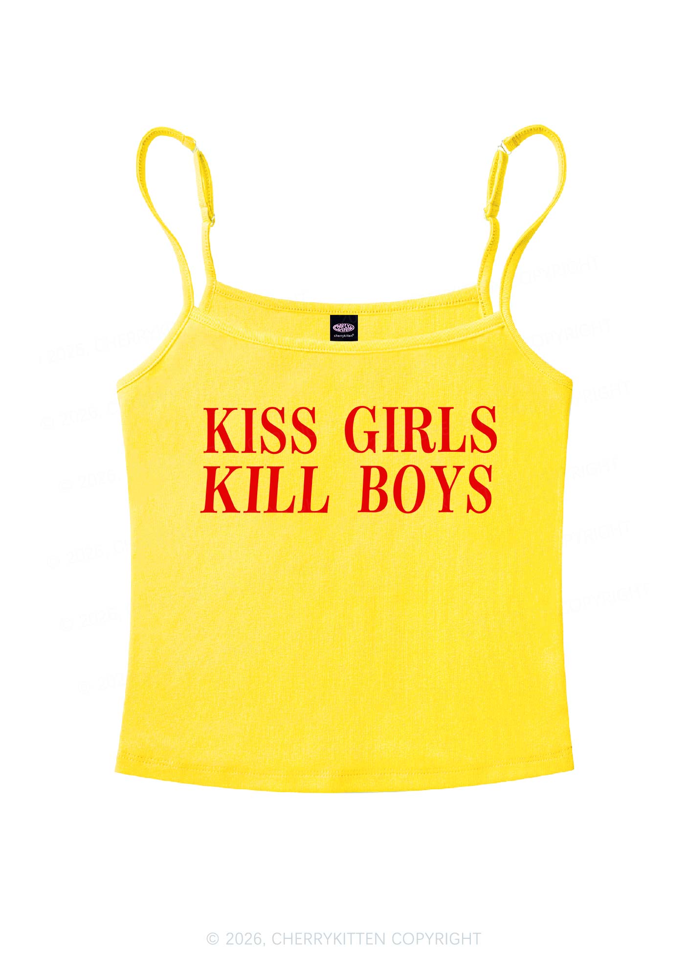 Kiss Girls Kill Boys Pride Y2K Spaghetti Strap Cami Cherrykitten