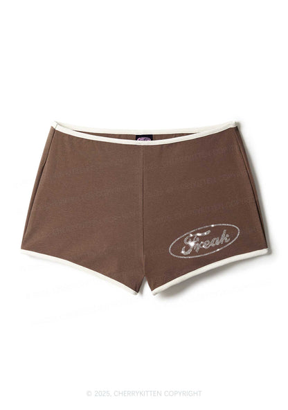 Rhinestone Mini Oval Freak Y2K Booty Shorts Cherrykitten