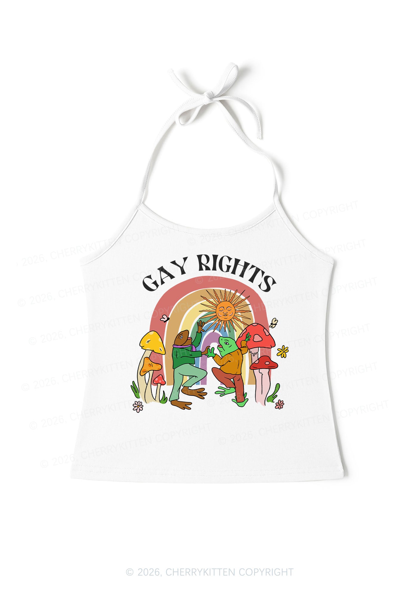 Gay Rights Pride Y2K Halter Neck Cami Cherrykitten