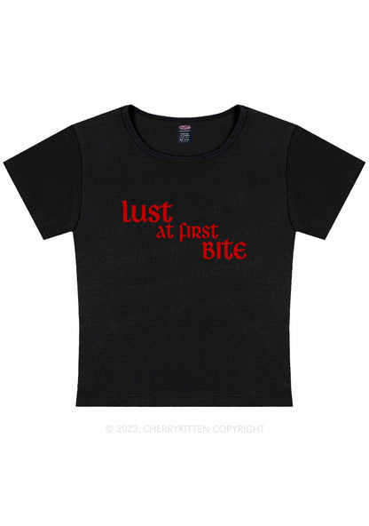 Curvy First Bite Y2K Baby Tee Cherrykitten