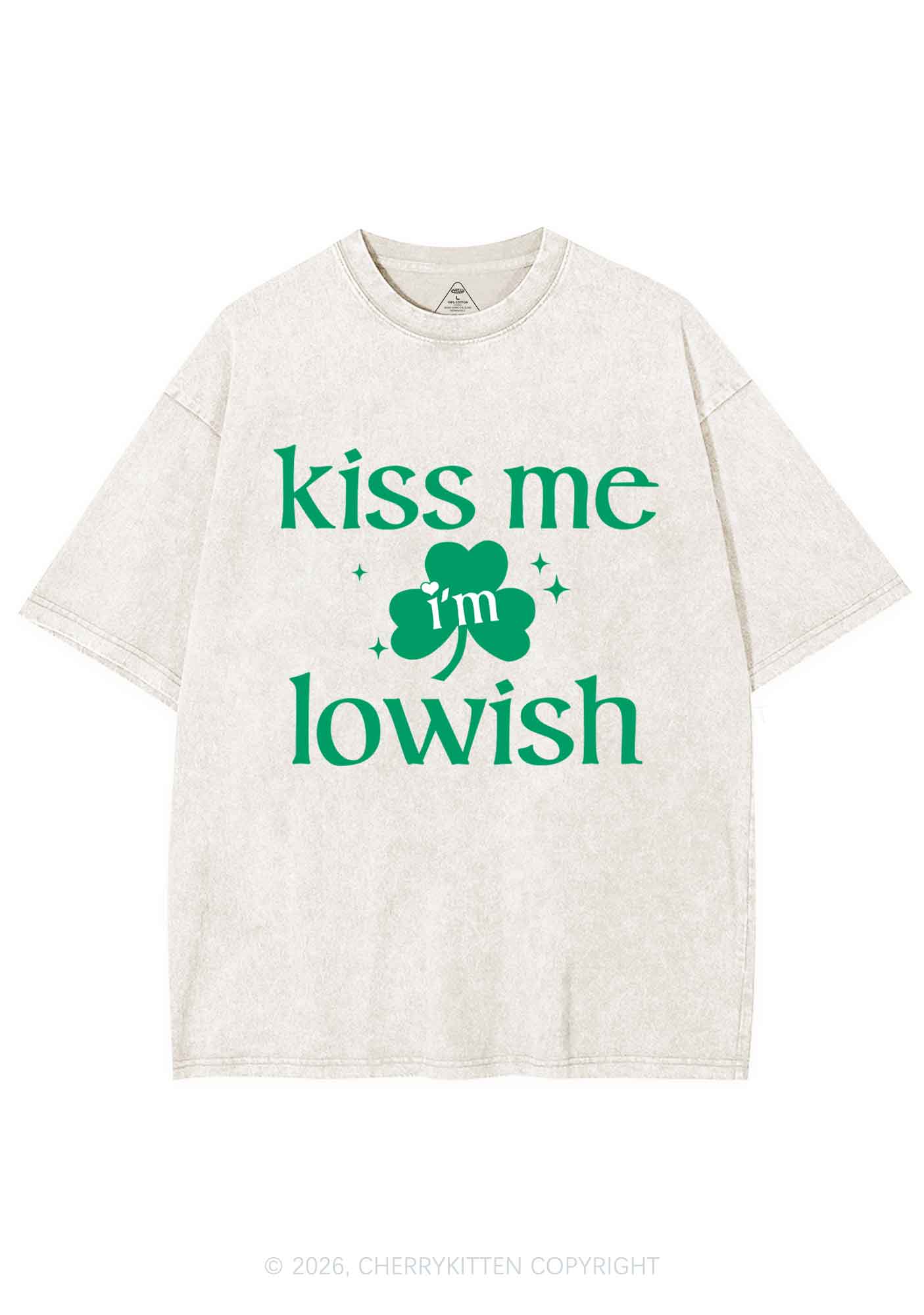 Kiss Me Im Iowish St Patricks Y2K Shirts Washed Tee Cherrykitten