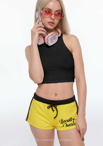 Locally Hated Y2K Drawstring Mini Shorts Cherrykitten