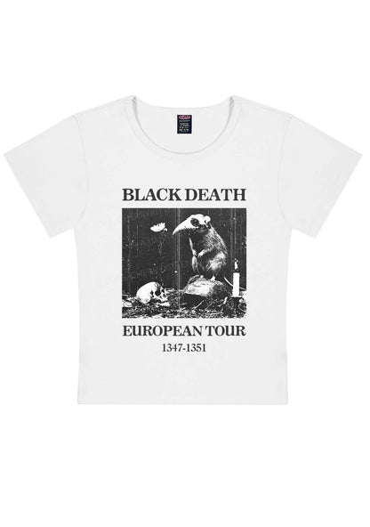 Halloween Skeleton Plague Doctor Rat Y2K Baby Tee Cherrykitten