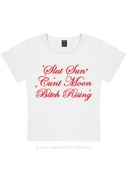 Slxt Sun Cxxt Moon Bxtch Rising Y2K Baby Tee Cherrykitten