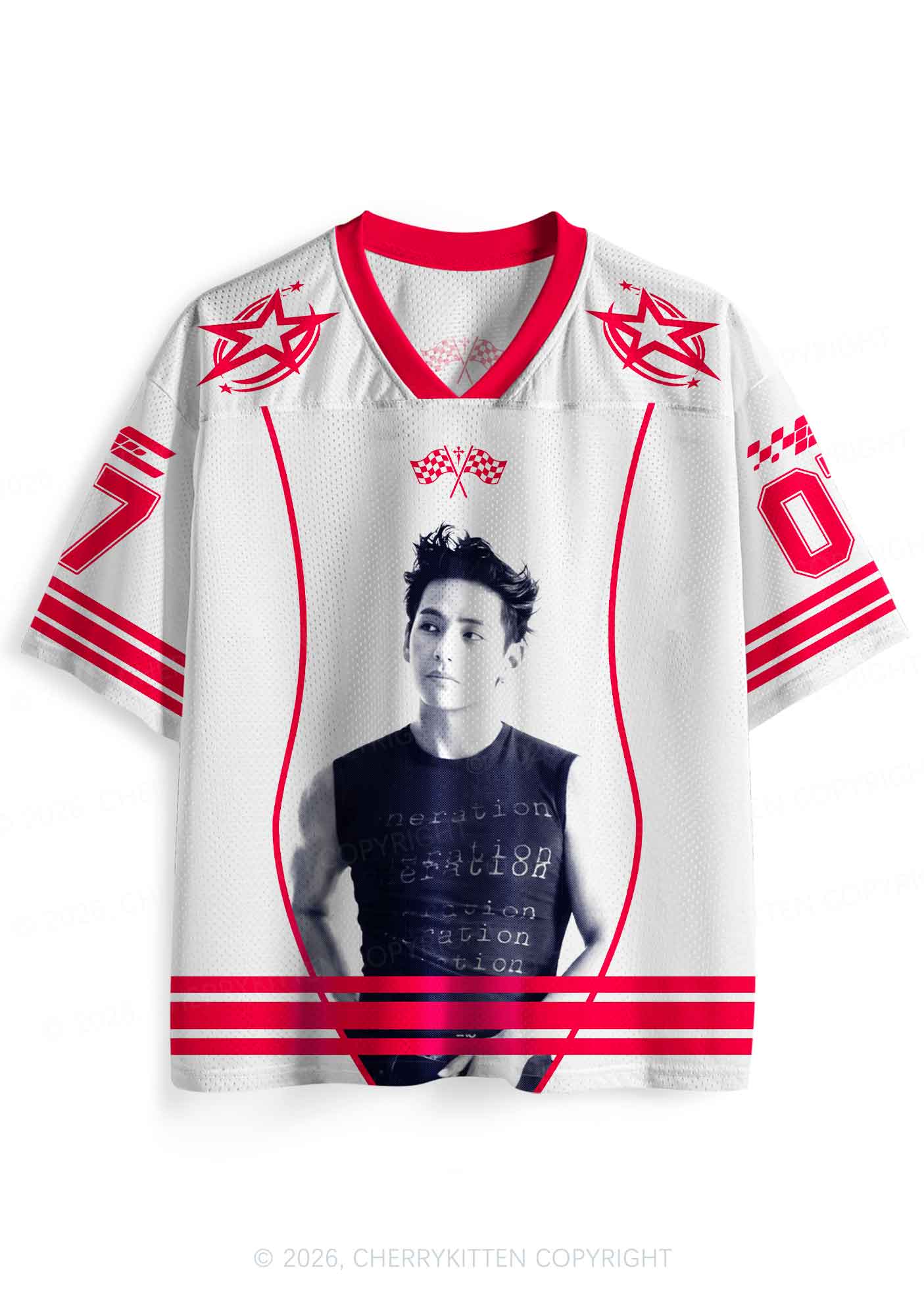 Kpop Muscle Boy Y2K Sport Jersey Shirts Cherrykitten