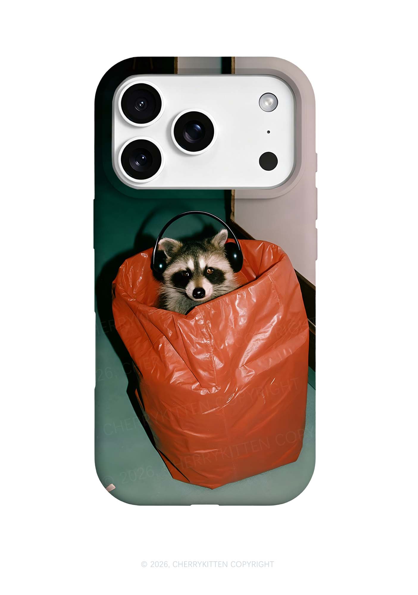 Raccoon With Headphones Y2K Phone Case Cherrykitten