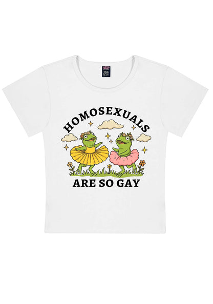 Homosexuals Are So Gay Pride Y2K Baby Tee Cherrykitten