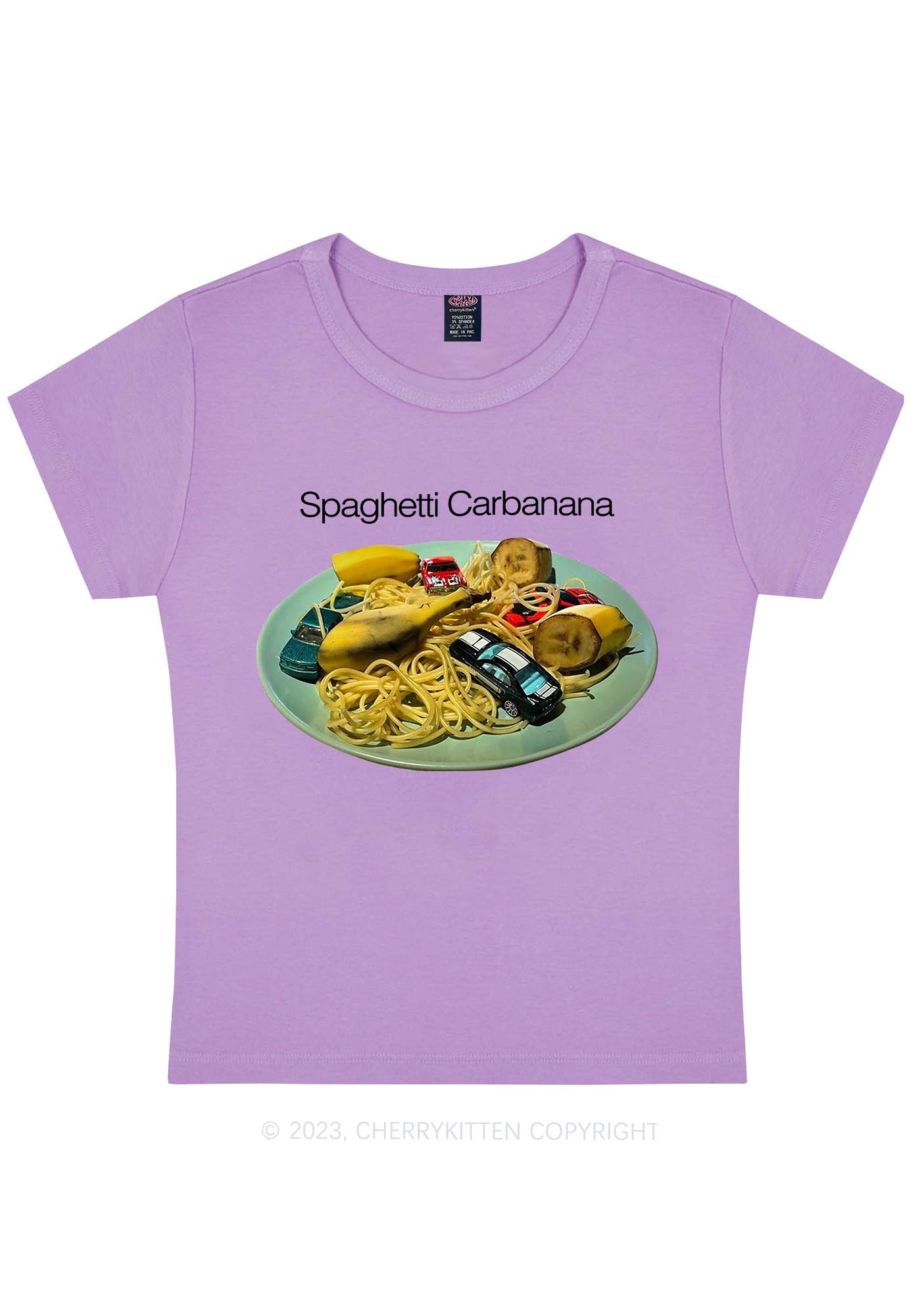 Spaghetti Carbanana Y2K Baby Tee Cherrykitten