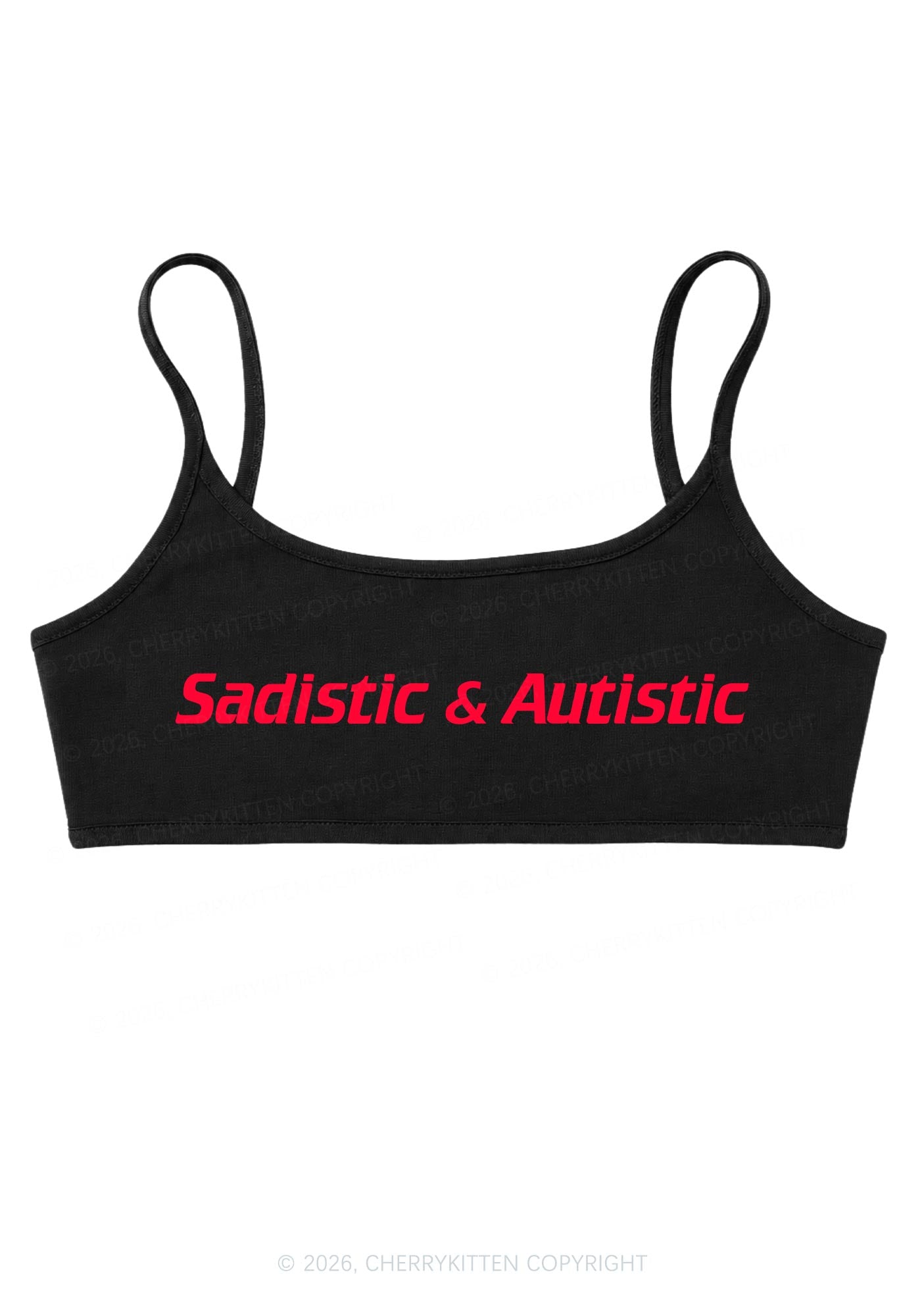 Sadistic Autistic Y2K Super Crop Cami Cherrykitten