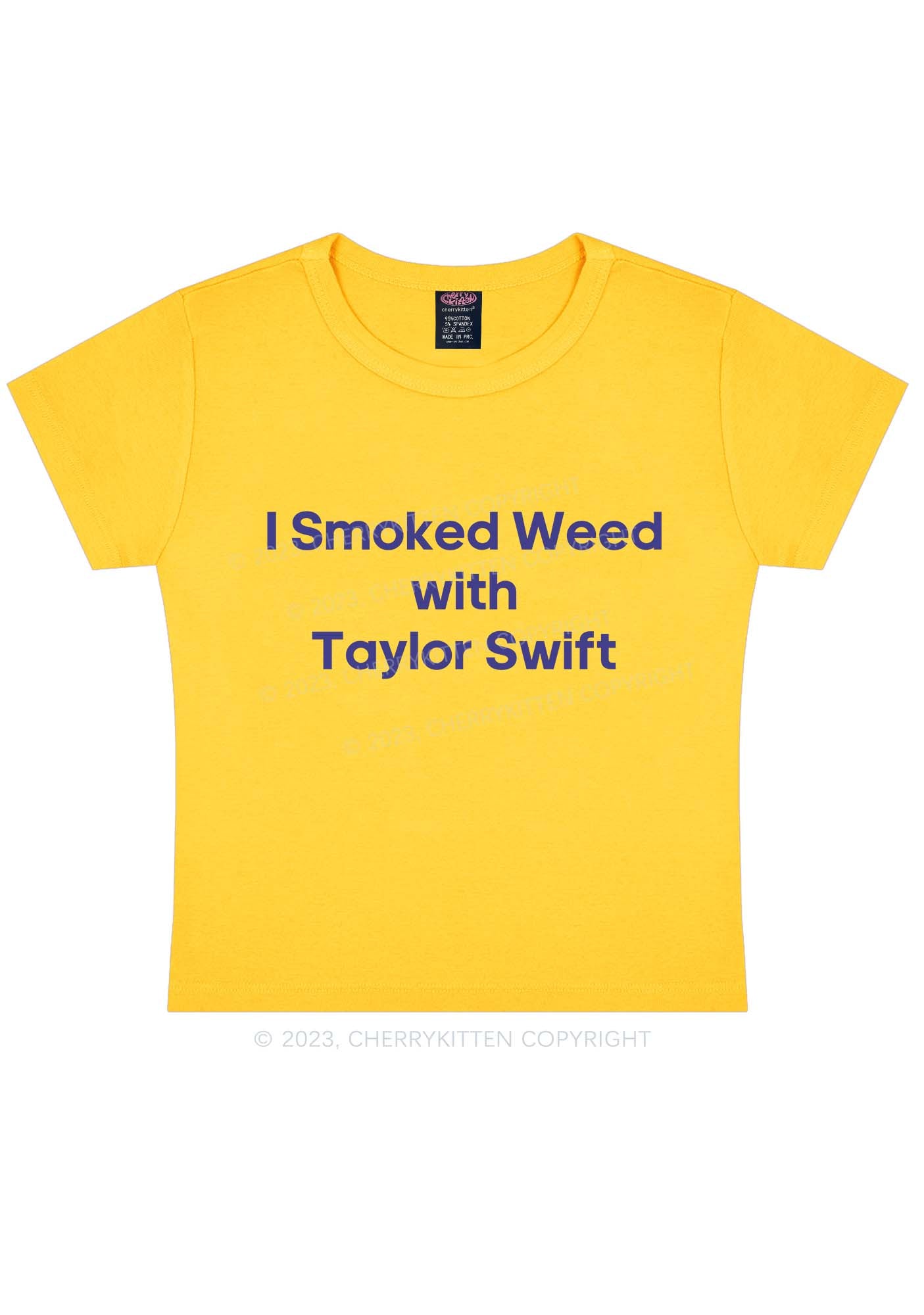I Smoked With TS Y2K Baby Tee Cherrykitten