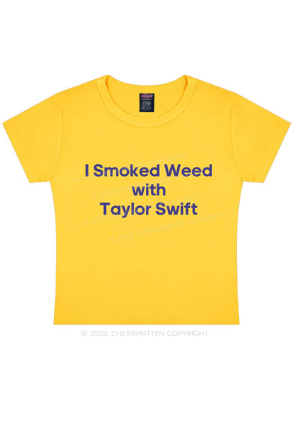 I Smoked With TS Y2K Baby Tee Cherrykitten