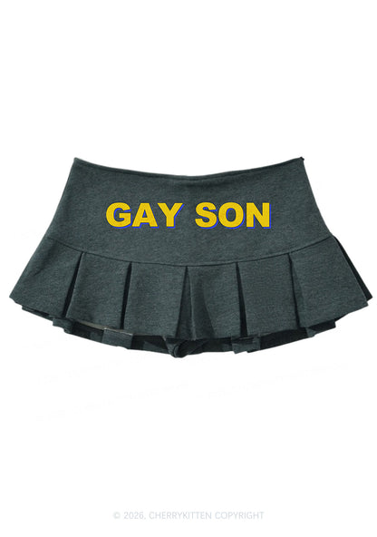 Gay Son Pride Y2K Mini Pleated Skirts Cherrykitten