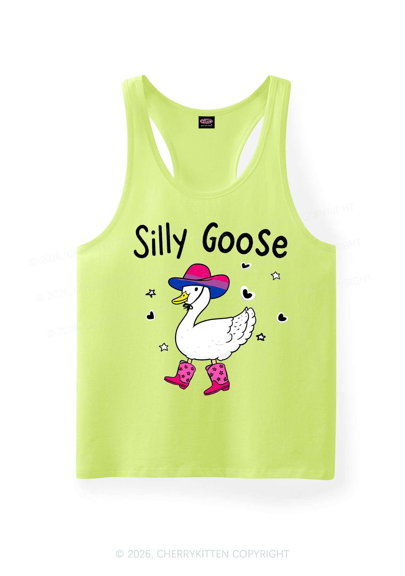 Silly Goose Bisexual Pride Y2K Men Racerback Tank Top Cherrykitten