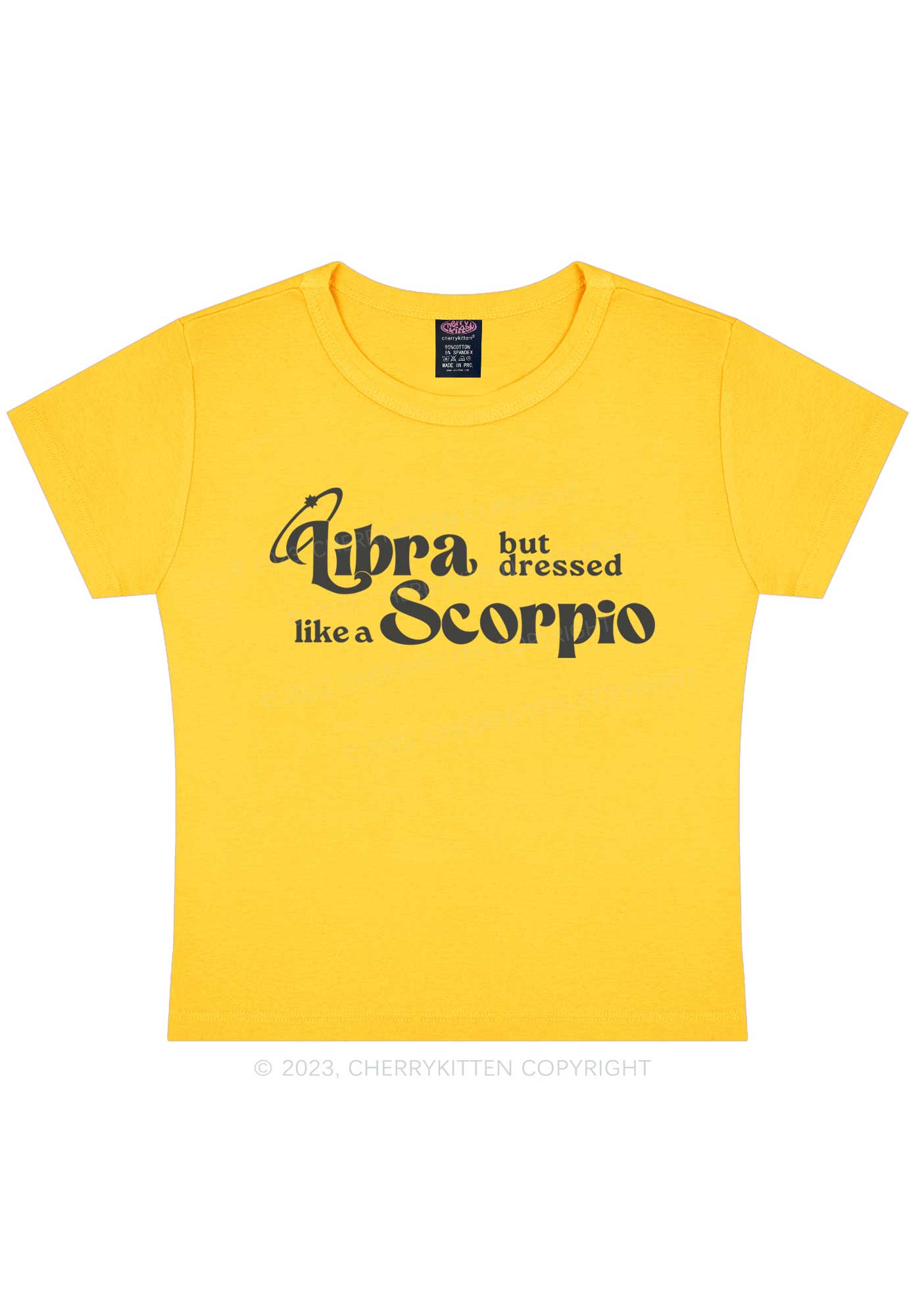 Libra Dressed Like Scorpio Y2K Baby Tee Cherrykitten