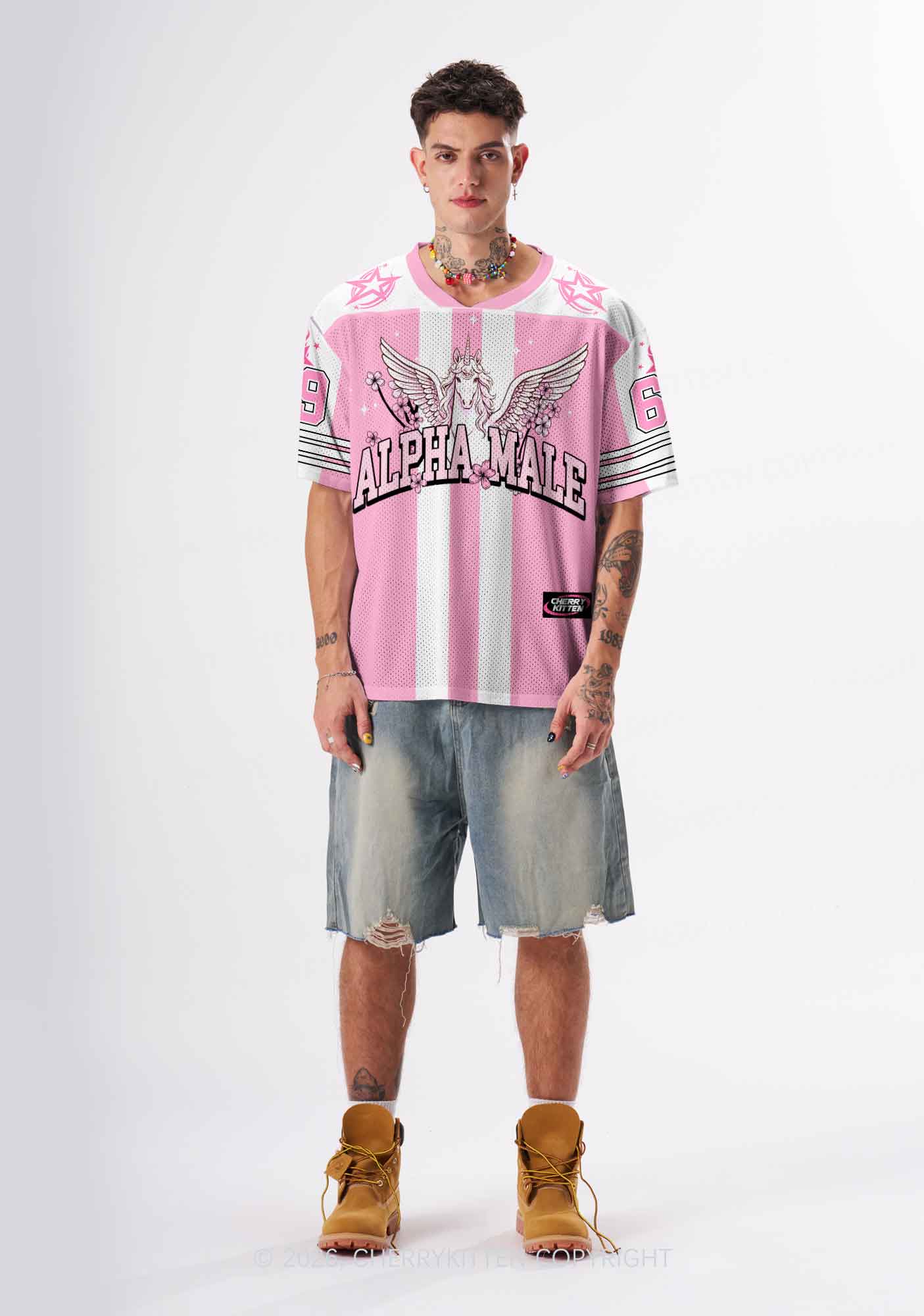 Sakura Alpha Male Unicorn Pride Y2K Sport Jersey Shirts Cherrykitten