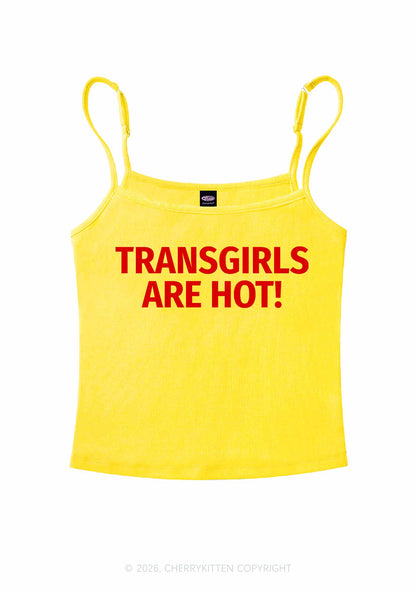 Transgirls Are Hot Pride Y2K Spaghetti Strap Cami Cherrykitten