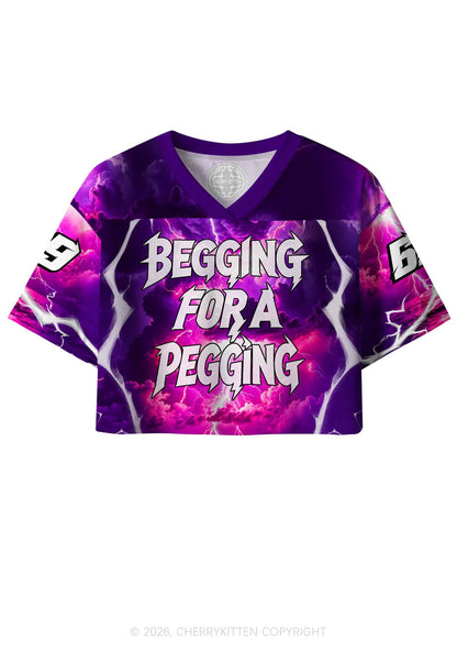 Begging For A Pegging Y2K Crop Sport Jersey Shirts Cherrykitten