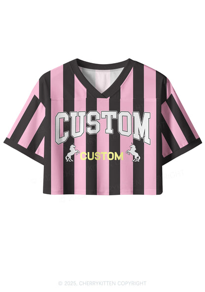 Custom Team Stripe Y2K Crop Sport Jersey Shirts Cherrykitten