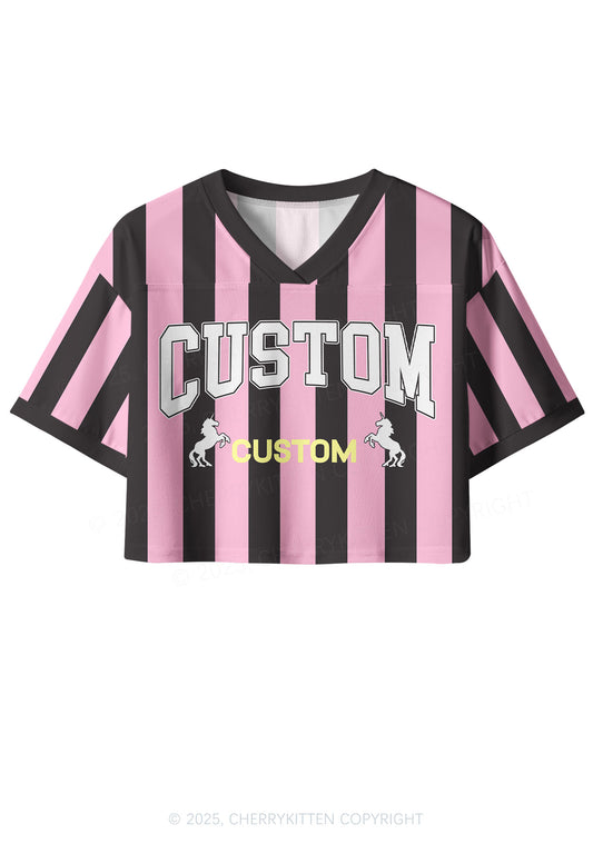 Custom Team Stripe Y2K Crop Sport Jersey Shirts Cherrykitten