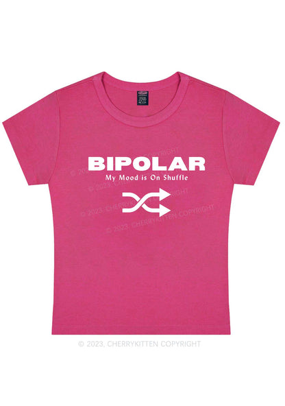 Curvy Bipolar My Mood Is On Shuffle Y2K Baby Tee Cherrykitten