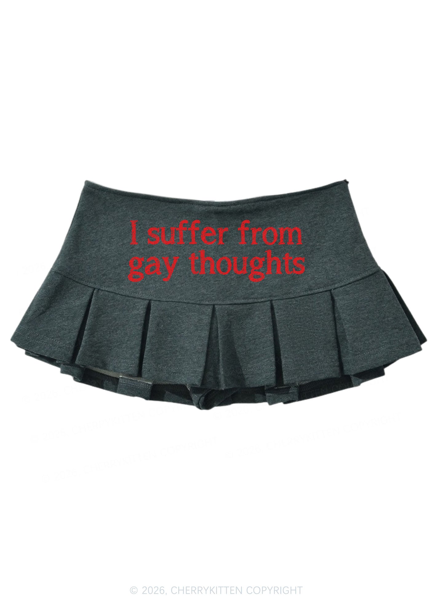Suffer From Gay Thoughts Pride Y2K Mini Pleated Skirts Cherrykitten