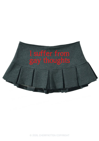 Suffer From Gay Thoughts Pride Y2K Mini Pleated Skirts Cherrykitten
