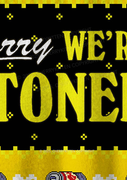 Sorry We Are Stoned Y2K Christmas Knit Sweatshirt Cherrykitten