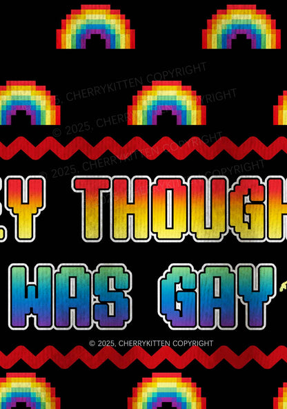 I Was Gay Pride Y2K Christmas Knit Sweatshirt Cherrykitten