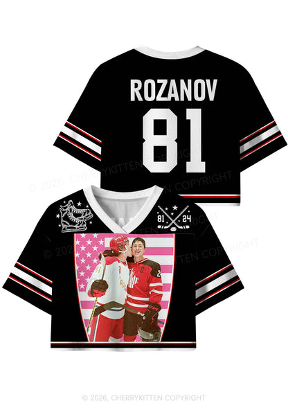 Retro Red Kissing HR Y2K Crop Sport Jersey Shirts Cherrykitten