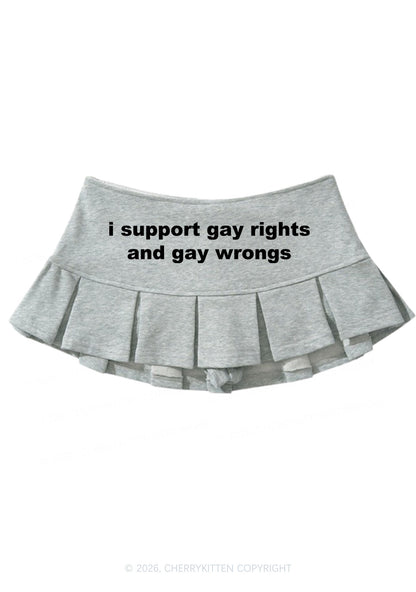 I Support Gay Rights Pride Y2K Mini Pleated Skirts Cherrykitten