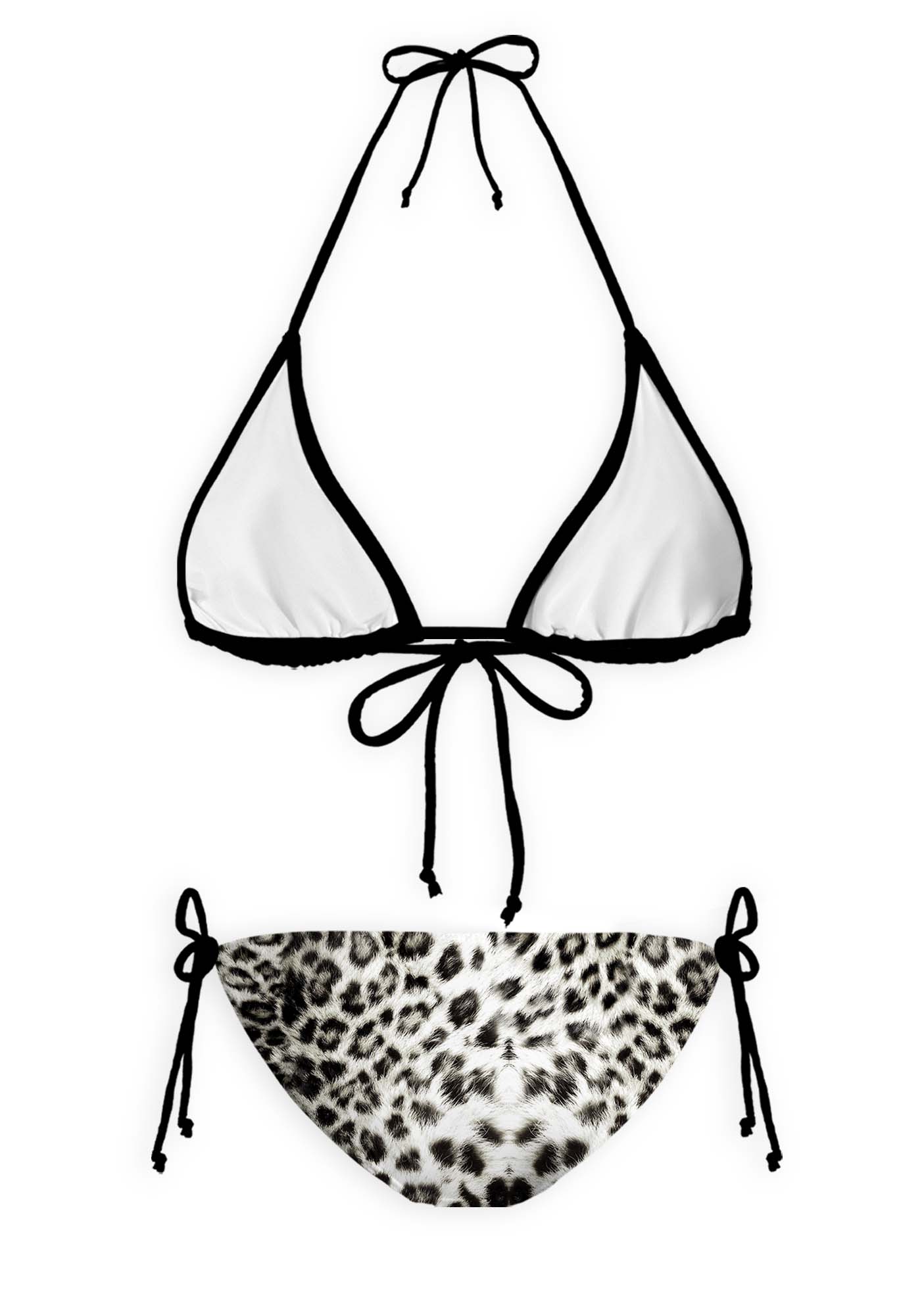 Snow Leopard Y2K Print Bikini Set Cherrykitten